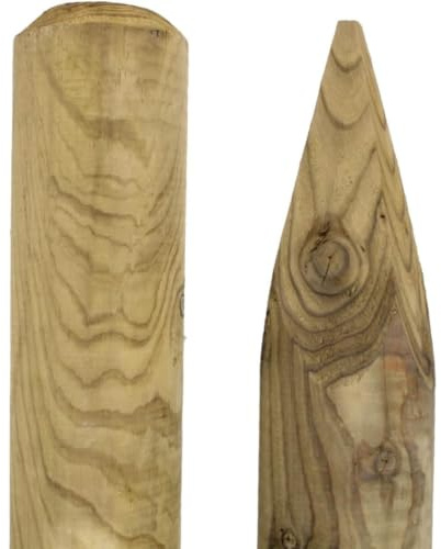 Gartenwelt Riegelsberger Holzpfahl Kiefer imprägniert Ø 6 x 175 cm | Gefräst & gespitzt als Rankstab und Rankhilfe für Tomaten, Gurken, Kletterpflanzen sowie Pflanz- und Baumpfahl