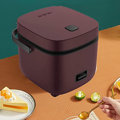 PanHuiWen Rice Cooker Small for 1 People, Mini Rice Cooker And Steamer Korean Micro Rice Cooker 1.2 L, Cooker with Steamer,Brown