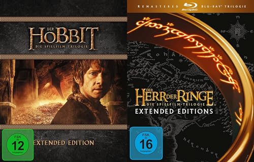 Der Hobbit & Der Herr der Ringe - Die Spielfilm-Trilogie - Extended Editionen im Mittelerde Set (15 Blu-ray)