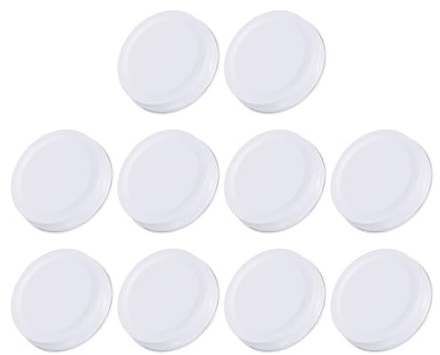 sourcing map 30Pcs Mason Jar Lids, 70mm/2.76 Regular Mouth Tin Plate Caps Leak Proof for Canning Jars Kitchen Storage (White)