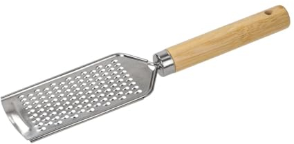 Hochwertige Käsereibe 'Yanoda' mit festem Bambusgriff - Perfekt für Käseliebhaber!, Farbe:silber/natur