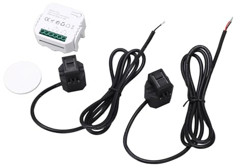 Pinza Amperometrica Monofase, Controllo APP da 2,4 GHz Protezione da Sovraccarico Ampio Monitor di elettricità WiFi CA 100‑240 V Sensibile all'applicazione per Circuito (BLACK)