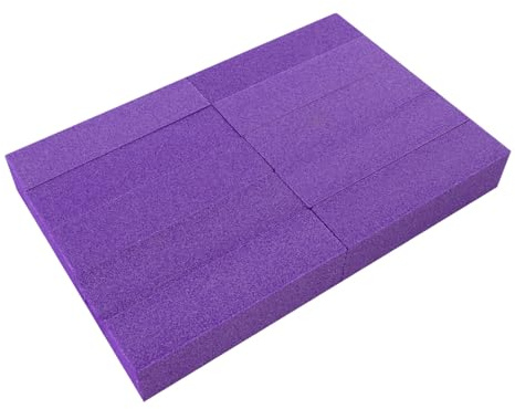 Healeved Limas de Uñas Esponja 10 Piezas Tamaño Pequeño Pulidor de Manicura para Mujeres Cuidado de Uñas en Salón y Hogar Bloque de Esmalte Morado