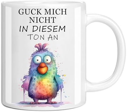Tasse aus Keramik, Kaffeetasse, Keramikbecher mit Motivdruck, Beidseitig Bedruckt, Geschenk für Freund (bird)