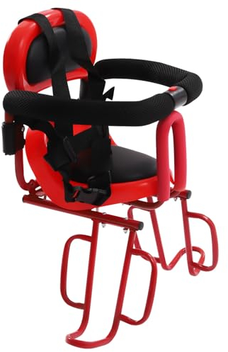 Garbenat Fahrradsitz Kinder Kindersitz Fahrrad Hinten für Kinder von 6 Monate -6 Jahre alt Kindersicherheits für Erwachsenes Fahrrad Sicherheits-Kindersitz Fahrrad mit Pedal und Leitplanke (Rot)