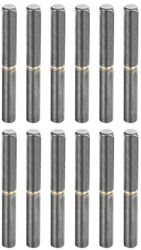 QUARKZMAN 12Pcs Charnières de Baril à Souder, 5-4/8 x 10/16 (LxD) Acier Carbone Charnières à Baril Détachables Soudables pour Rampe de Remorque Porte Battante en Métal, 0.35 Broche OD