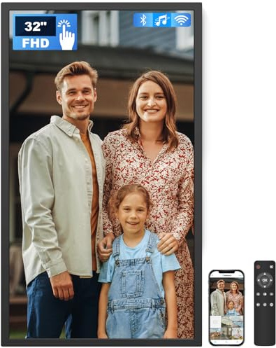 Arktronic Extra großer digitaler Bilderrahmen FHD 81,3 cm (32 Zoll), 64 GB FHD IPS WiFi, digitaler Bilderrahmen, Teilen von Foto/Video über Apps, E-Mail, automatische Rotation