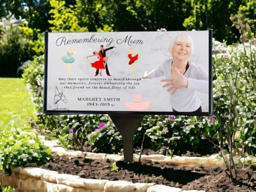 Placa conmemorativa personalizable para mamá (diseño de baile), personalizable con nombres, fechas, imágenes, mensajes