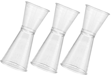PAMINGONO 3stücke Doppelmessbecher Barmessbecher Messbecher Unzenmessbecher Bar Cocktail-doppelmessbecher Weinmessgerät Weinmessbecher Barzubehör Cocktailmessbecher Aus Kunststoff Für Zuhaus