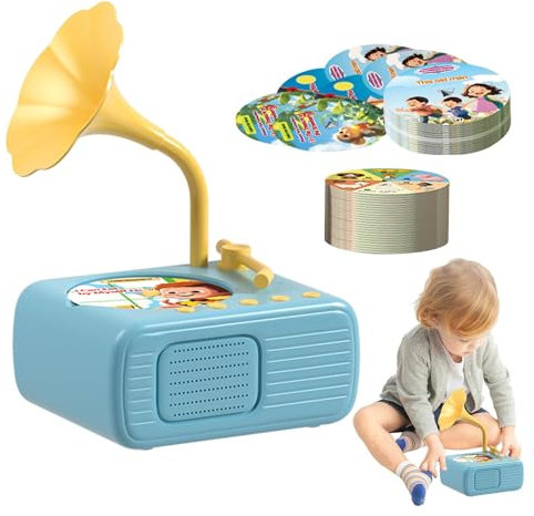 Jouet musical Gramophone pour tout-petits, tourne-disque phonographe pour ,Lecteur de musique jouet pour tout-petits - Lecteur d'histoires et de musique pour , jouet d'apprentissage interactif pour fi