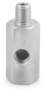 AQXYWAZQ Connecteur de capteur de Pression d'huile, Trous latéraux en Acier Inoxydable 1/8 NPT Femelle à M12 M10 M14 1/8NPT 1/4NPT, jauge de Ligne d'alimentation, Adaptateur en t(M14x1.5)