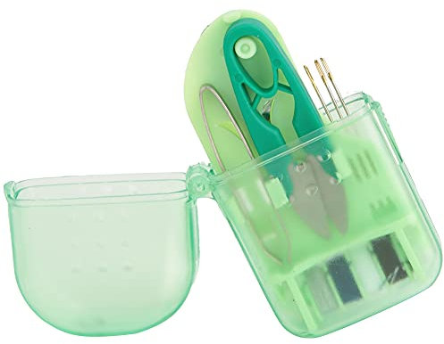 lvifloae Tragbares Nähset, Nähset-Box, Mini-Macaron-Farbe, Kunststoff-Nähwerkzeugkasten, Nadelschere, tragbares kleines Notfall-Nähset für Zuhause, Reisende, Hotel (Kunststoff 4)