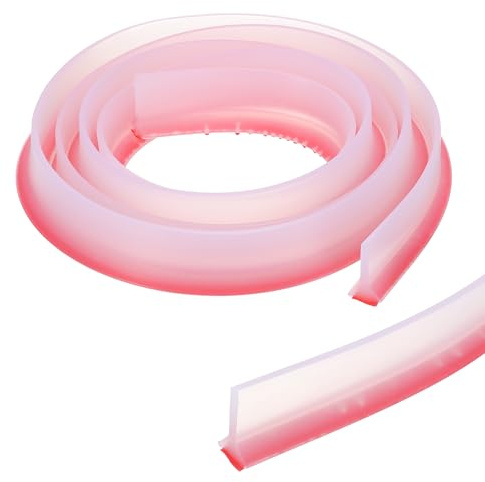 PATIKIL 79 Pouce Pliable Douche Seuil Eau Barrage Garde, Douche Bouchon Barrière Auto-adhésif Évier Éclaboussure Protections pour Sans cadre Douche Porte Bas, Transparent (1,2L x 0,6H)