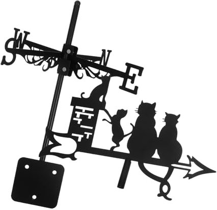 Girouette Décorative pour Chat Montage sur Toit Indicateur De Direction du Vent pour Jardin Extérieur
