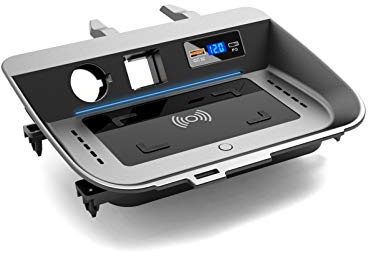 DEMULAX LHD RHD Car QI Wireless Charger Fits, for, for Chevrolet, Equinox 2020 2019 2018 2017 Accessories Interior Modification 15W Fast Phone Charging Plate Wireless charging station(LHD Three Coil