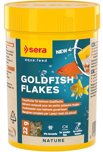 sera Goldfish Flakes 100 ml (22 g) | Hauptfutter für kleine Goldfische & Kaltwasserfische | leicht verdauliche Flocken mit Insektenmehl | fördert Wachstum & Farben | wasserstabil