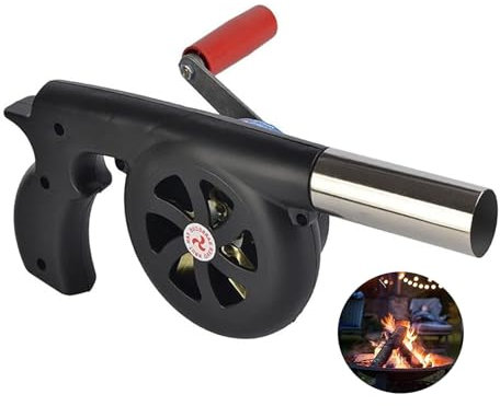 BBQ-tillbehör, Iron Gear Popcorn-fläkt manuell fläkt – manuell järnutrustning grillfläkt, mini handhållen vevfläkt luftfläkt, matlagning utomhusfläkt, metall