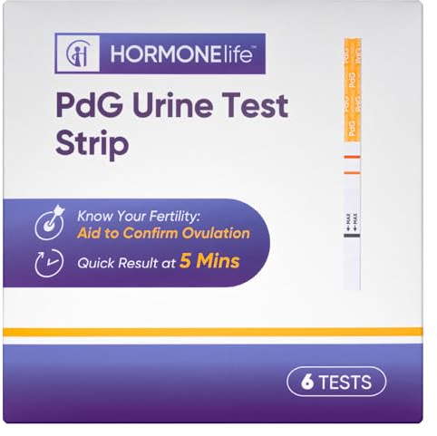 HORMONElife PdG Test Strips for Women – PDG Urine Tests to Confirm Ovulation, Easy at-Home Progesterone Metabolite Detection (6/12 Count) (6 Count)