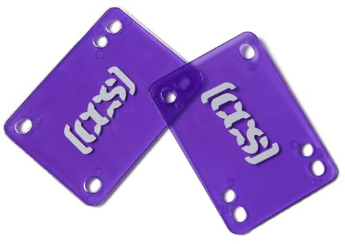 [CCS] Skateboard Riser Pads | 1/8 & 1/4 | Soft Rubber | 6 Hole Mounting Pattern | Set of 2 (Clear Purple, 1/8)