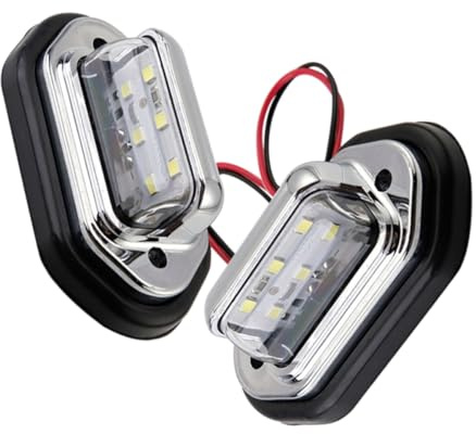 VALICLUD 2pcs Car License Plate Lights with High Intensity Leds Durable Construction Easy Installation White Illumination Reliable Tail Lights for Vehicle Safety