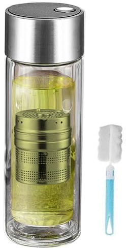 Vaso Infusor de Té | Taza de Té con Filtro 400ml,Vaso Térmico Doble Capa con Tapa Magnética Resistente al Calor para Hidratación Viaje Casa Auto Escuela