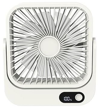 FSLiving Magnetisch leistungsstarker & tragbarer Tischventilator 3W, Wiederaufladbar Ventilator Leise, 90° Einstellbarer Winkel Ventilatoren für Büro, Schlafzimmer 5 Windgeschwindigkeit FS091