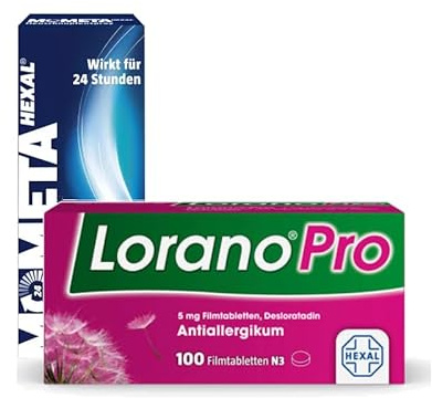 Lorano®Pro 5 mg Allergietabletten 100 Stk + MometaHEXAL® Heuschnupfenspray 18g