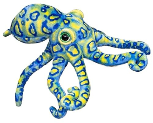 Oktopus Kuscheltier, Plüschtier Meerestier Stofftier Tintenfisch Plüsch Kissen Kuschelig Realistisch Weiche Kuschelpuppe Zur Dekoration(Blue)