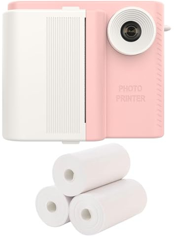 Appareil photo instantané pour enfants avec 3 rouleaux de papier portable haute résolution Impression thermique Imprimante photo portable