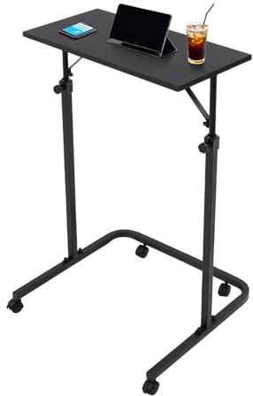 Rollentrainer Tisch, Fahrrad Schreibtisch Höhenverstellbar Walking Pad mit 4 Universalrollen, U-förmige Basis für Wohnungen, Büros, Fitnessstudios