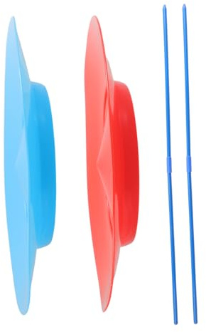 GALPADA Kit 2 Piatti Da Gioco Colorati Con Bastoncini, Giocattolo Da Circo Per Bambini e Adulti, Set Per Spettacoli Circensi, Street Art e Intrattenimento Feste