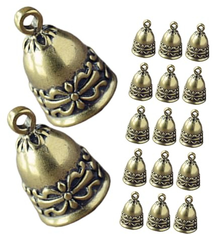 Healifty 20 Pezzi Campanelline in Ottone con Fiocco Vintage Mini Campane Decorative per Collari Cani Carillon Decorazioni Natalizie e Feste Campanelli per Campane Vento e Artigianato