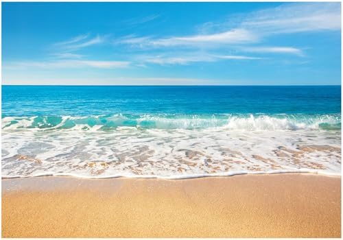 WallArena - Papel pintado fotográfico de fieltro con diseño de playa y mar, 250 x 175 cm – Fotomurales – Papel pintado – para salón dormitorio – Papel pintado de pared efecto 3D – Incluye pegamento