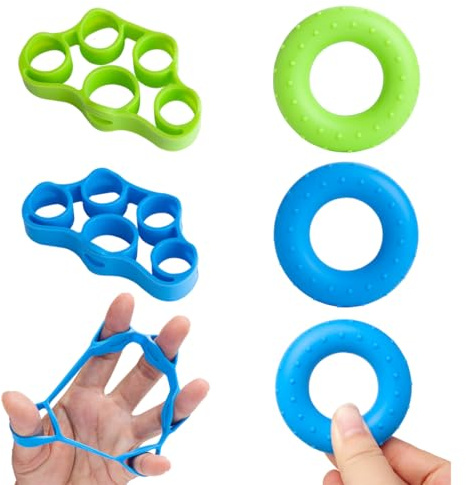 VONJUMA 4 Pcs Set Per Allenamento Delle Mani E Delle Dita Forza Presa Trainer Avambraccio Allenatore Mano Dita Estensore Dita Grip Ring Allenamento Mano E Avambraccio