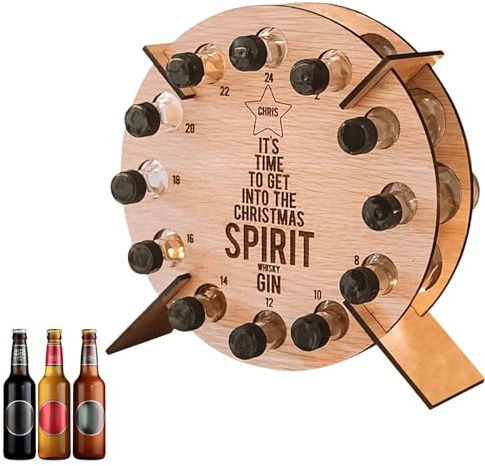 Calendrier de l'Avent Arbre de Noël | Support en bois pour bouteilles de