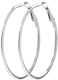 LAVCK Creolen 925 Silber Ohrringe für Damen, Edelstahl 2 mm Dünne Ohrhänger Leichte Hypoallergen Ohrringe Kreolen Polierte Runde Kreis Ohrschmuck Batchblüte 30mm/40mm/50mm/60mm/70mm