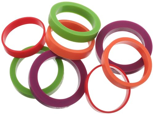 TOGEVAL Set 8 Anelli Guida per Mattarello in Silicone, Distanziatori Spessore Impasto Multi-misura da 2 a 10 Mm, Accessori Cucina per Pizza, Pane e Dolci Fatti in Casa, Controllo Uniforme