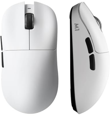 YUNZII M1 Wireless Gaming Mouse, Tri-Mode 2.4G/BT/Wired Gaming Mouse, PAW3311 Sensor 10000 DPI Rechargeable Wireless Mouse with 5 Programmable Buttons, Customizable via Software for Win & Mac (White)