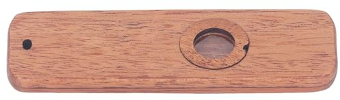 Dpofirs Kompakter, Tragbarer Holz-Kazoo mit Vintage-Optik, Satter Klangqualität, Professioneller Kazoo für Musikaufnahmen, Mahagoni (Quadratisch 2,3 Zoll)