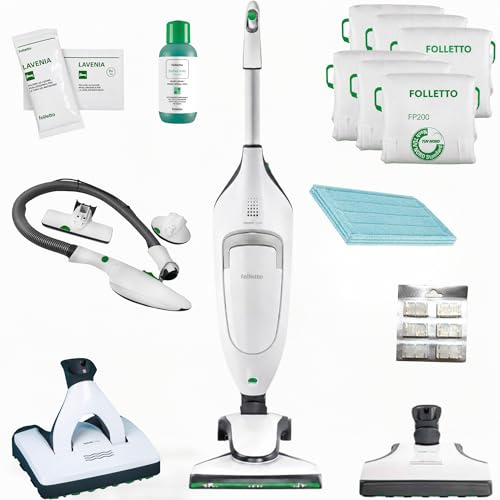 Aspirapolvere Folletto VK220S NUOVO + HD60 + SP600 EXPO + EB420 EXPO + PB440S con Accessori + 6 SACCHETTI ORIGINALI e Profumini - Compreso di Koboclean, Lavenia e 2 Panni in Microfibra per Pavimenti
