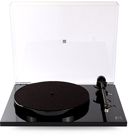 REGA Tocadiscos giratoria con etapa de fono incorporada y tapa cerrada 40cm x 45cm x 12cm Negro