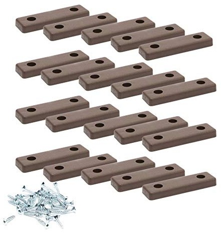 20 x Bodenabstandshalter/Möbelpads/Möbelfüsse zum Anschrauben | sossai® Möbelgleiter MG2 | Farbe: Braun | Größe: 50x14x5 mm | Inkl. Schrauben