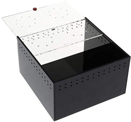 Tubayia Acryl Reptilien Terrarium Terrarien Fütterungsbox für Eidechse, Spinne, Skorpion usw (Schwarz)