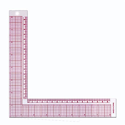 Flybloom 90 Grad Nähen Patchwork Quilten Lineal Kunststoff Kleidungsstück Schneiden Lineal Nähen Zubehör (Rot)