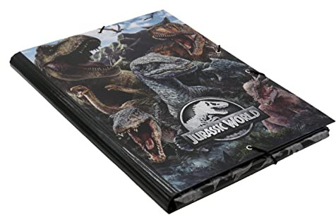 Jurassic World Ordner mit Klappen, Jurassic World, Ordner, Schulmaterial, Schreibwaren, mehrfarbig, offizielles Produkt von CyP Brands