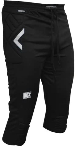 KEEPERsport - Pantaloni da portiere professionali 3/4 per adulti e bambini – Abbigliamento da portiere per allenamento e gioco – Taglia 128-XXL, Nero , XS