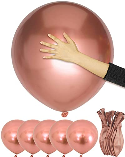 OTMVicor 5 große, glänzende rotgoldene Luftballons, 45,7 cm, metallische Luftballons für Geburtstag, Hochzeit, Party, Dekoration