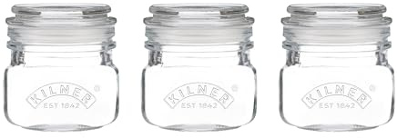 Kilner Set of 3 Square Push Top Jars 0.25 Litre