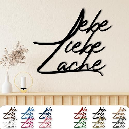 Namofactur Holzschriftzug Lebe Liebe Lache als Wanddeko fürs Zuhause | In verschiedenen Farben wählbar und mit Befestigungsmaterial zur Montage – positive Botschaft für Wohnraum, Büro oder Flur