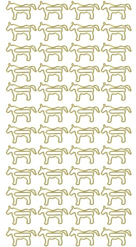 VILLCASE Goldene Pferd Büroklammern 100 Stück Tierische Papierclips Als Lesezeichen Papierhalter Und Briefhalter Für Home Office Schule Und Büro 3.80 X 2.60 X 0.24 Cm